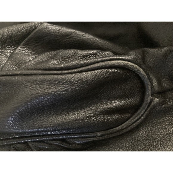 Vintage 60s-70s Francois Villon Black Leather Purse with Leather Strap - Picture 9 of 16